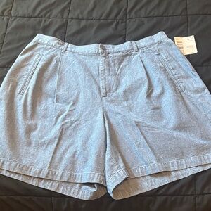 Elizabeth Sport petite Women's Blue Shorts 100% cotton 22p NWT